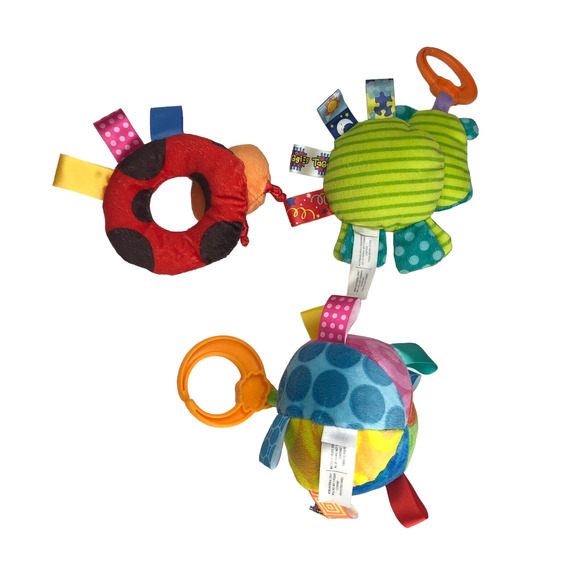 Taggies Baby Bundle Soft Books Stroller Clip On Hang Toy Ball Rattle Unisex Lot - Picture 2 of 7